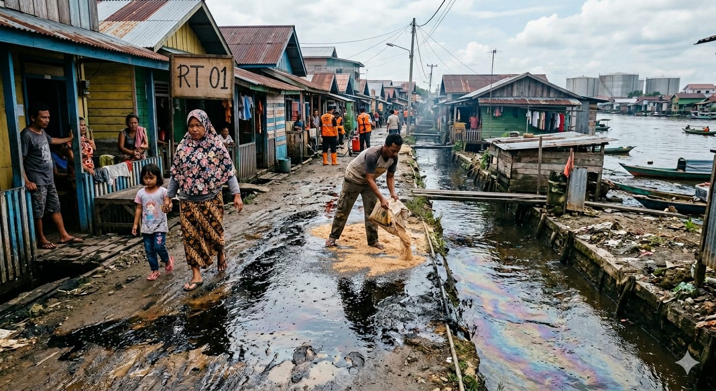Bau Solar Cemari Permukiman Warga Sungai Kapih